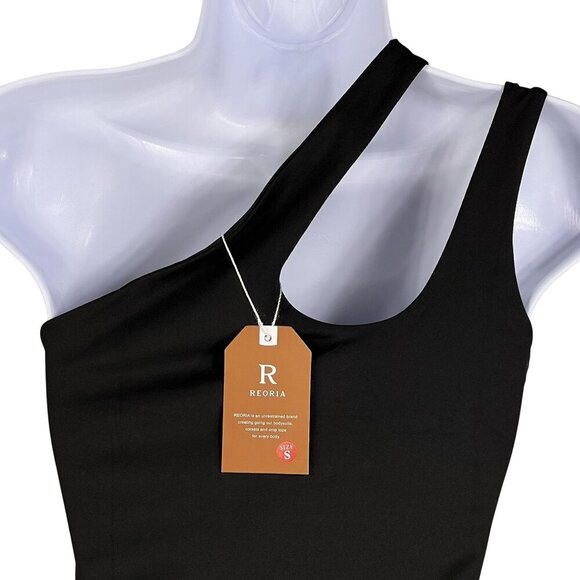 Reoria NWT Women S Cutout Neck Sleeveless Black Shapeware Vamp Bodysuit Coquette - Picture 4 of 10